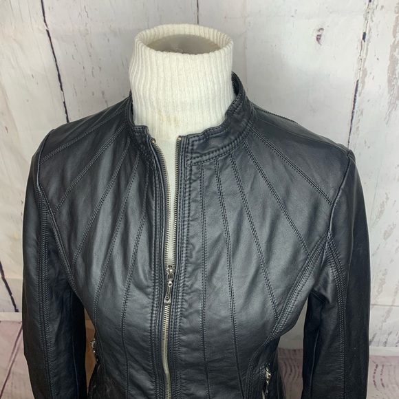 Made By Johnny Jackets & Blazers - Made By Johnny Vegan Leather Moto jacket zip up